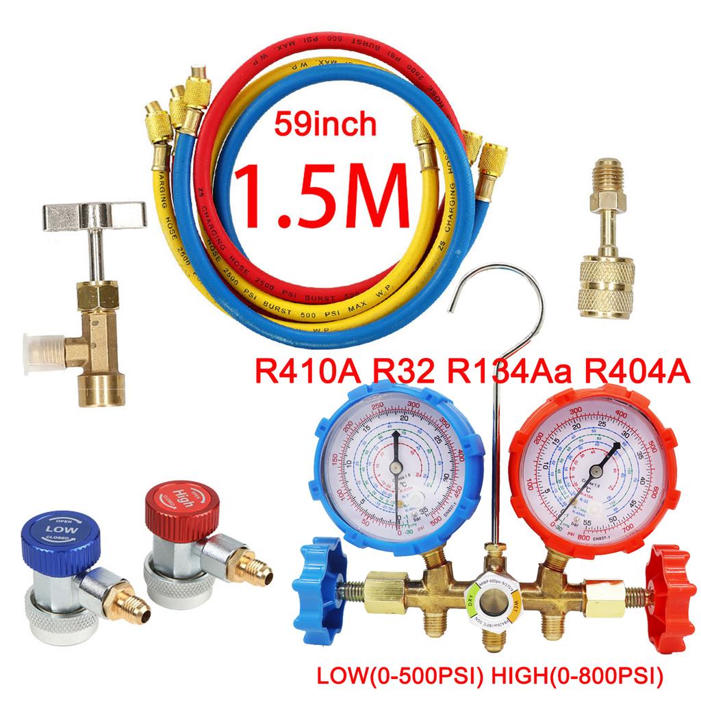 R404A R134a AC Diagnostic Manifold Gauge Set Air Conditioning Refrigerant Fluoride Pressure Table Gauge Tester Hardware Industry