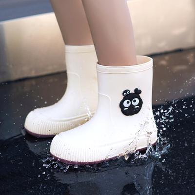 Stivali da pioggia da donna a metà polpaccio con velluto e stivali da pioggia staccabili Scarpe da acqua da esterno alla moda e leggere Impermeabili e antiscivolo Scarpe in gomma