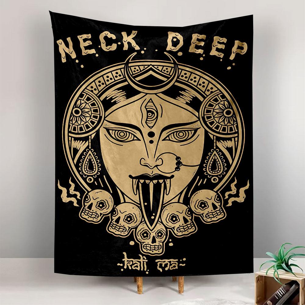 Neck Deep Kali Ma Tapestry Wall Hanging, Punk Band Poster Art, Music Wall Decor for Bedroom Living Room Dorm