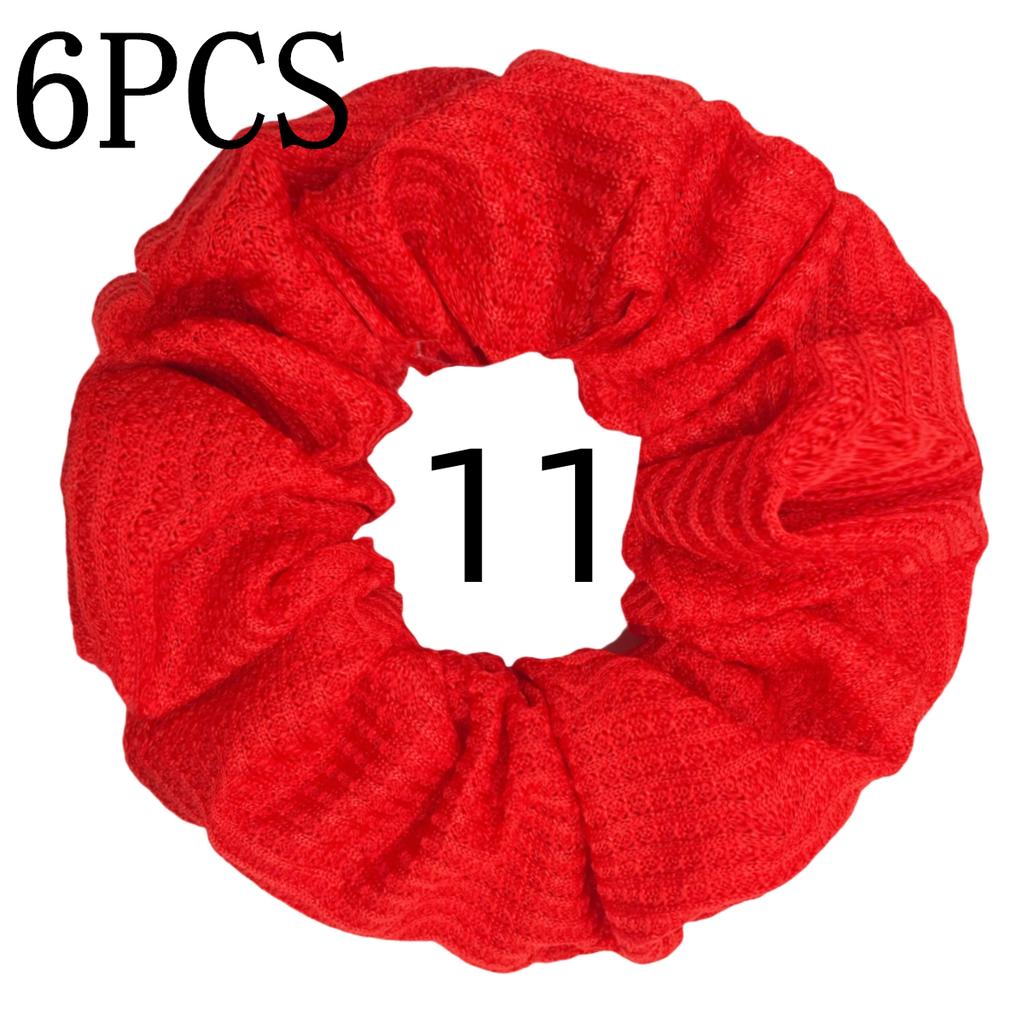 6pcs/lot Candy Color Scrunchies Elastic Hair Band Women Girls Ponytail Holder Rubber Accessories Waffle fabric