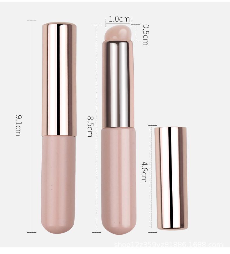 

Силиконовая двусторонняя кисть для губ с пылезащитным колпачком - Портативный мини-аппликатор для растушевки, консилера, помады и карандаша для губ.