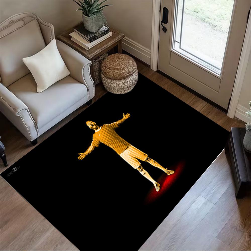 Football Player Action Floor Rug Office Rug Suitable for Foyer Game Room Bedrooms Outdoor Anti-slip Rug Office Home Decor