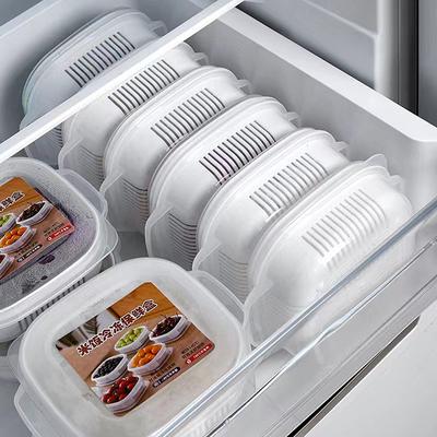Caja de almacenamiento de alimentos Contenedor de conservación de arroz y fruta Horno microondas Calefacción Refrigerador Congelador Almacenamiento Caja para mantener la frescura