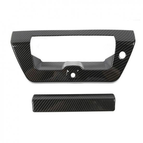 Carbon Fiber Rear Tailgate Door Handle Bowl Cover Trim For Ford F-150 2015-2017