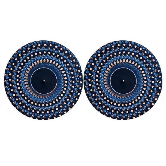 2Pcs Zoetrope Slipmat 12 Optical Illusion Visual Art Meets Turntable Mat Inch Animated Vinyl Culture Non-Slip