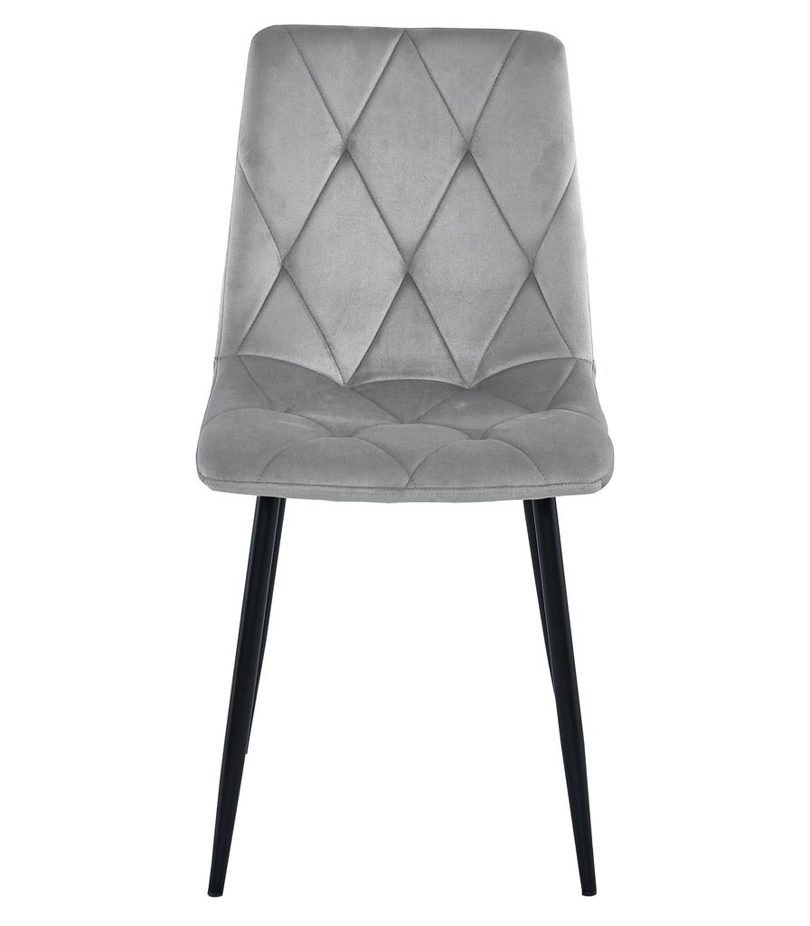 LIBRA Chair - Silver-gray Velvet / Black Legs X 1