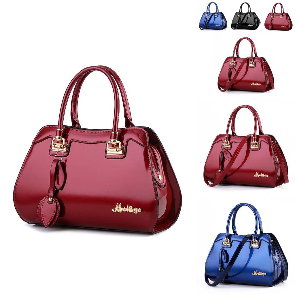 Stylish 2024 Fashionable Red Handbag With Shiny Finish For Women Ideal For Moms