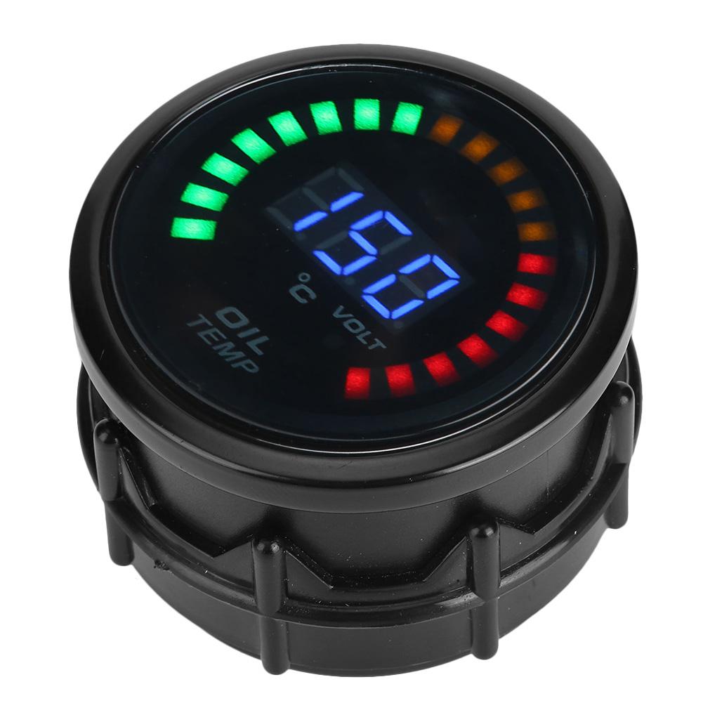 52mm Digital Oil Temperature Gauge LED Color LCD Dispaly W Sensor Harness Car Meter