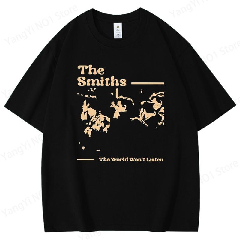 Винтажные футболки The Smiths Мужские Хип-хоп Ретро 90-е Музыкальная группа The Smiths Футболки Подарок для фаната Одежда Уличная одежда Топы S