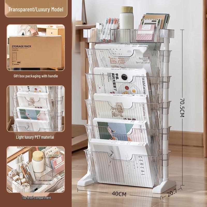 Adjustable Desk Edge Bookshelf: Compact Study Storage Shelf and Book Stand for Classroom or Office.