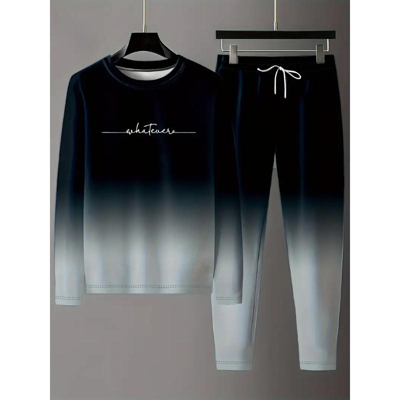 Vintage Trainingsanzug Frühling Übergroßes Set Druck Langarm T-Shirt+Hose Jogger Sportbekleidung Lässig Streetwear 2-teiliger Anzug