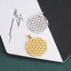 Lemegeton Flower of Life Charm Necklace DIY Jewelry Making Stainless Steel Golden Mandala Pendant Jewelry Handmade