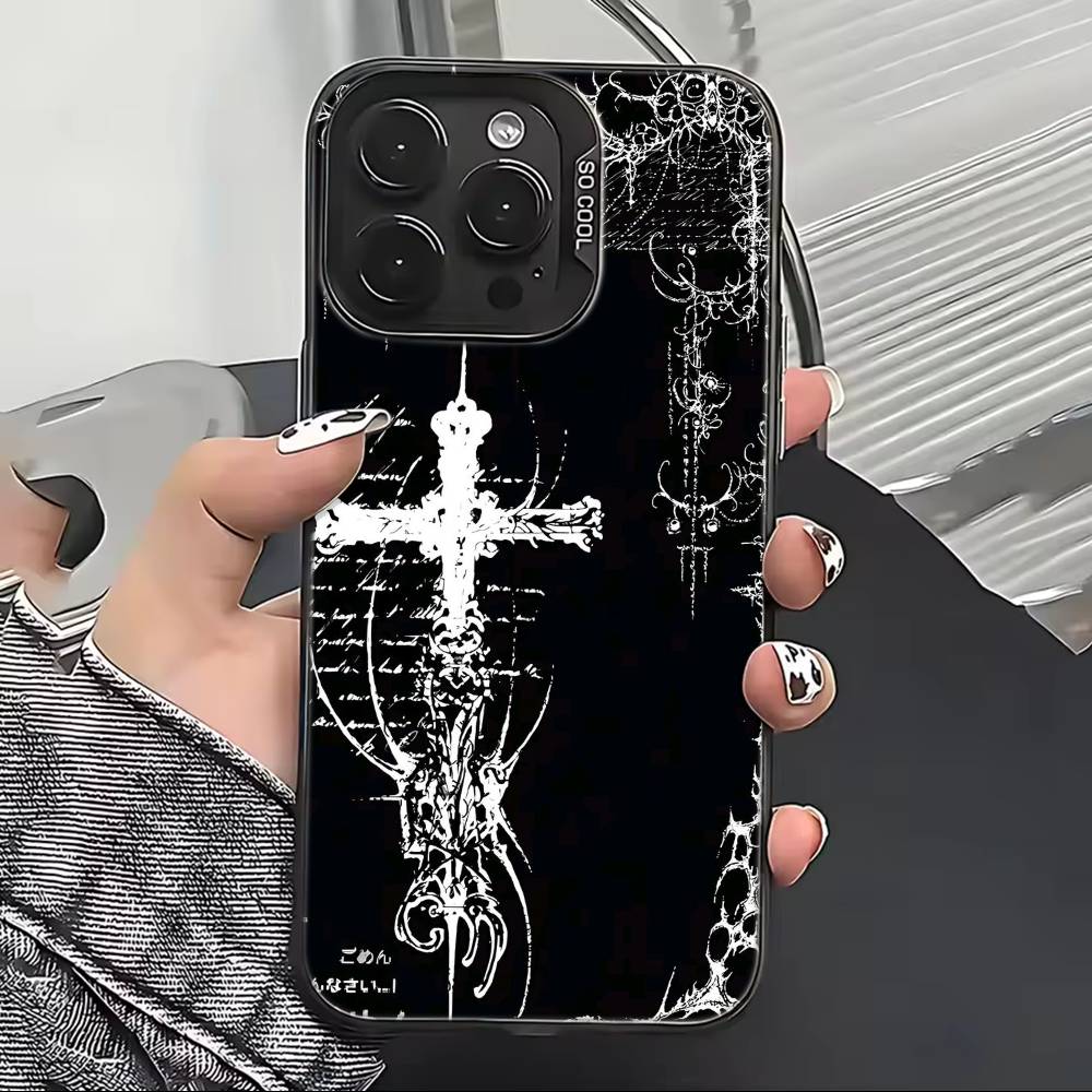 

C-Cool Dark Catgothic C-Cross Чехол для телефона iPhone 17,16,15,14,13,12,11 Plus,Pro Max,XS, Цветной Серебристый Черный Чехол iPhone12