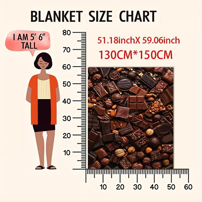 Cozy Chocolate Treats Print Flannel Throw Blanket - Soft, Warm & Versatile for Naps Office Bed, Camping | All-Season Gift Idea