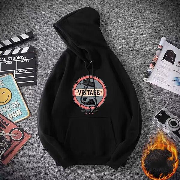 Men's Winter Padded Hooded Sweater Couple Models Thickened Sports Tops