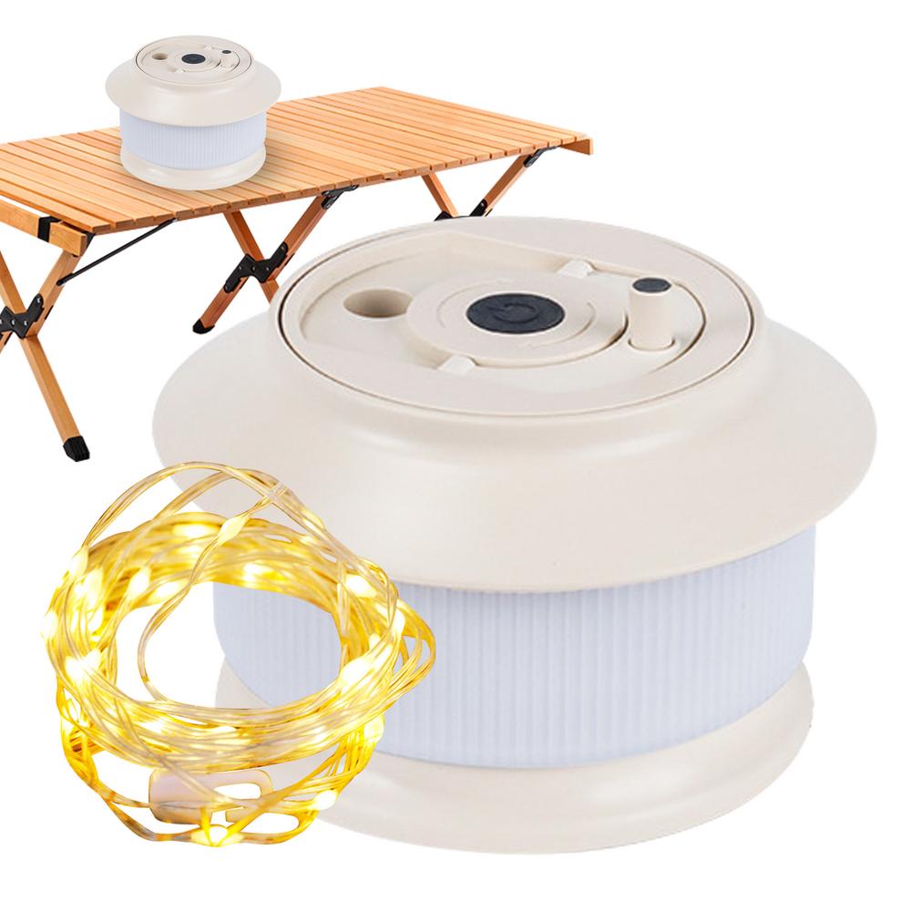 Camping String Lights Rechargeable Retractable String Lights Outdoor Waterproof Multi-functional Camping Gear Portable Tent Lamp