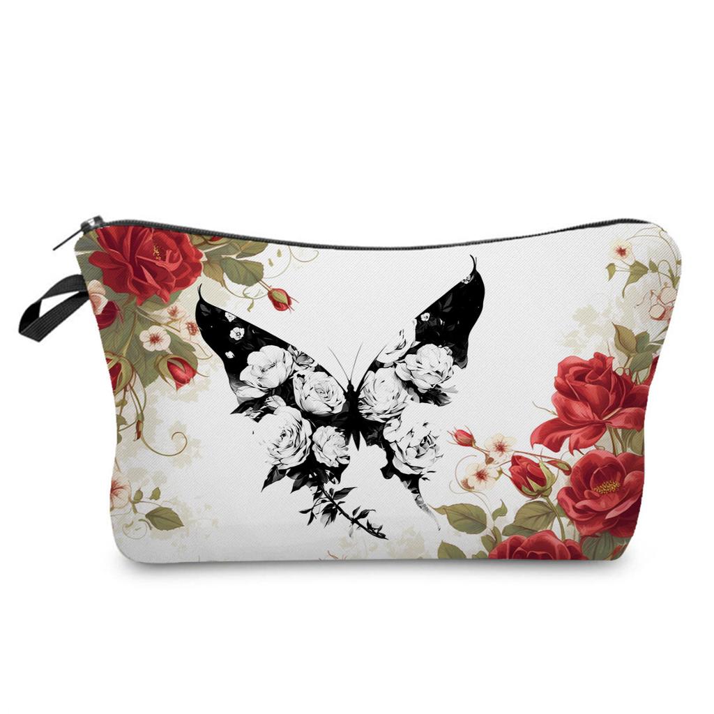 Women Butterfly Print Cosmetic Bag Toiletries Organize Travel Storage Case 6406 CLE