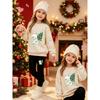Girls' Christmas Cat Casual Comfortable Soft Loose Pullover Sweatshirt and Leggings 2-Piece Set, New Autumn/Winter, Playful, Sweet and Cool Style