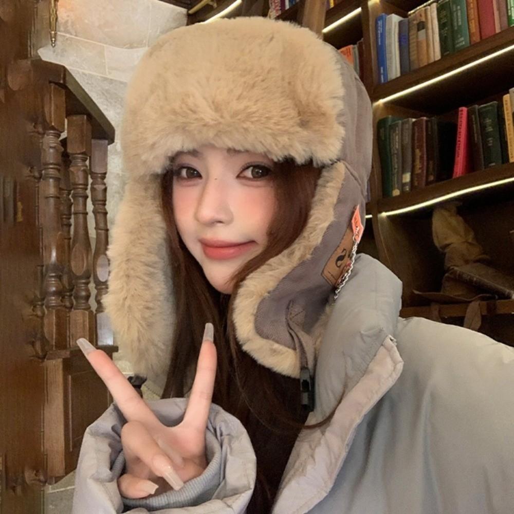 Faux Fur Bomber Hat Thick Russian Cap Fashion Winter Hat Female