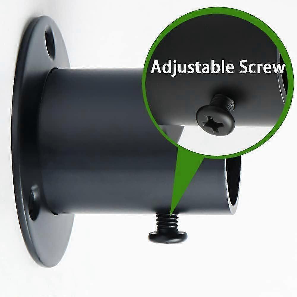 Curtain Rod Support Wardrobe Rod Support with Screws Wardrobe Rod Support, Stainless Steel Black Finish, 26mm Diameter, 4 Pcs