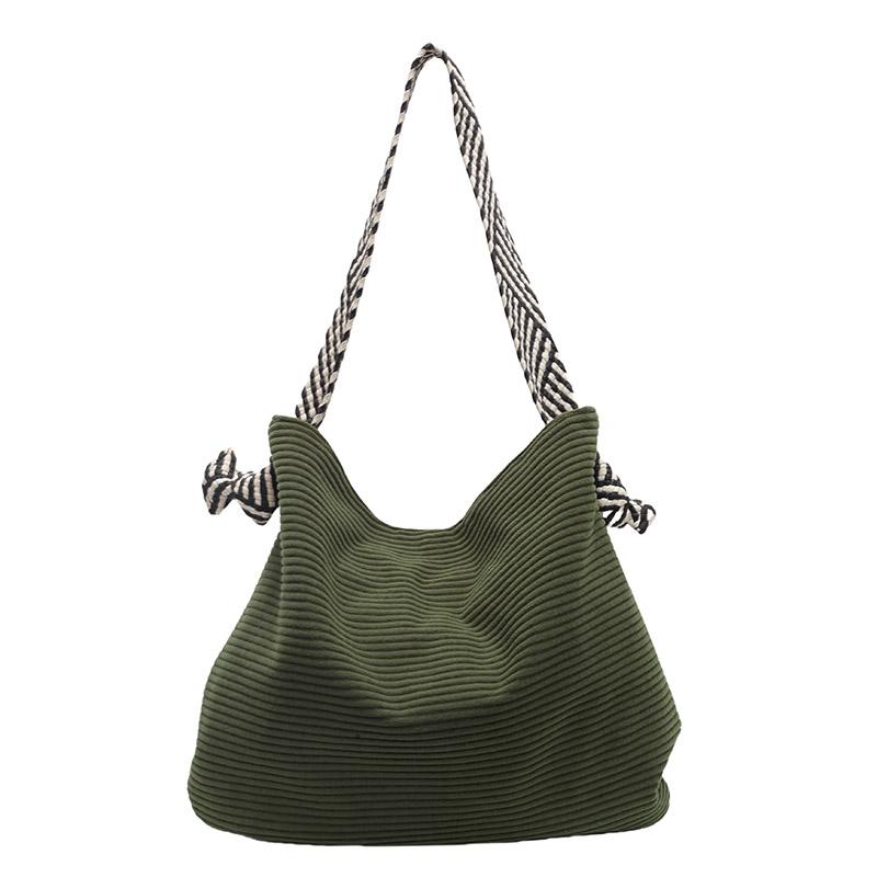 New Autumn Velvet Bag Lazy Wind High Capacity Leisure Unique Shoulder Armpit Bag Light Practical Solid Color Bag