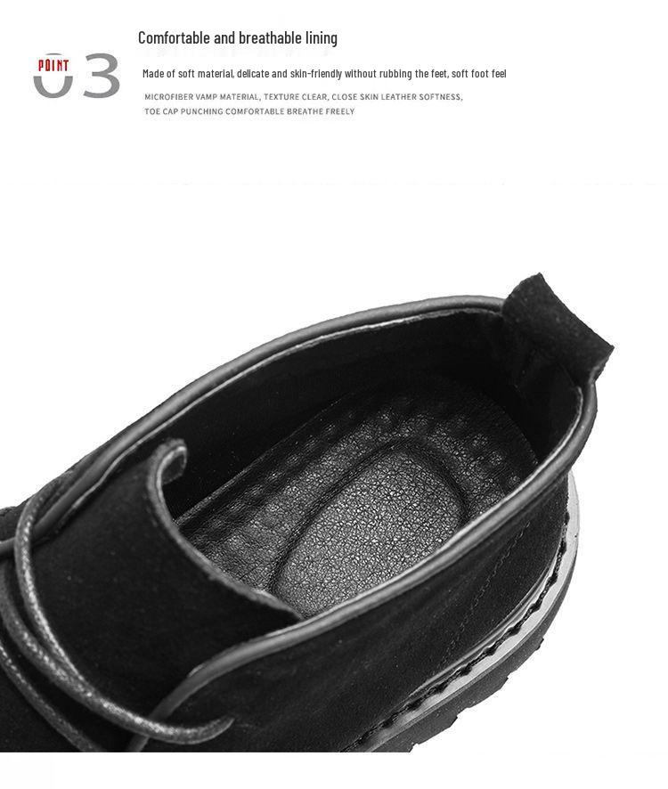 Chaussures Derby en daim pour hommes: Velours chaud, Semelle épaisse, Bottes décontractées légères à enfiler.