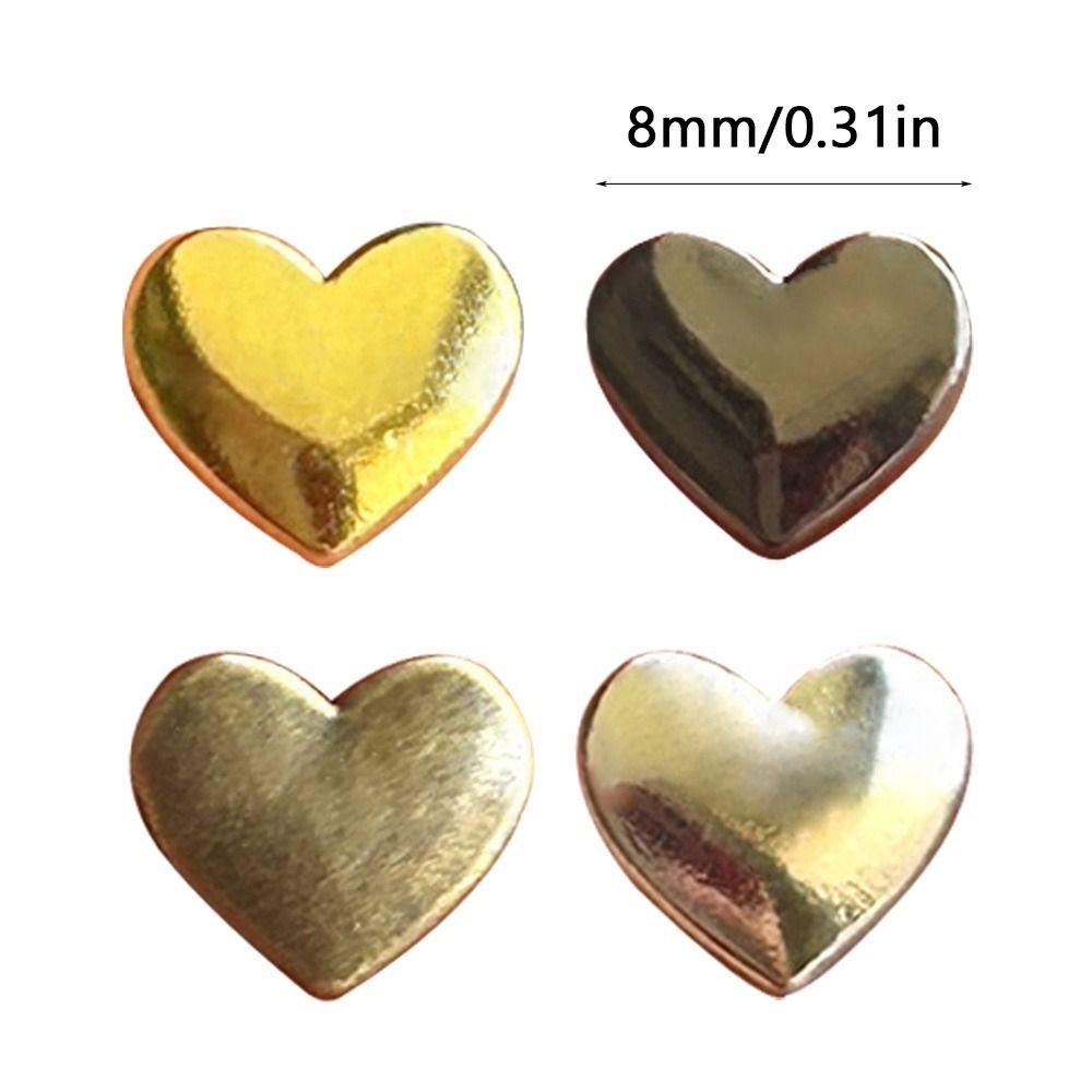 40pcs New 8mm Doll Heart Buttons DIY Handmade Ultra-small Doll Buckles Mini Doll Shoes Buckles 1/6 Doll Clothes Accessories