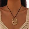 Ingemark Creative Goth Big Spiral Conch Pendant Choker Necklace for Women Simple Adjustable Leather Wax Thread Chain Y2K Jewelry