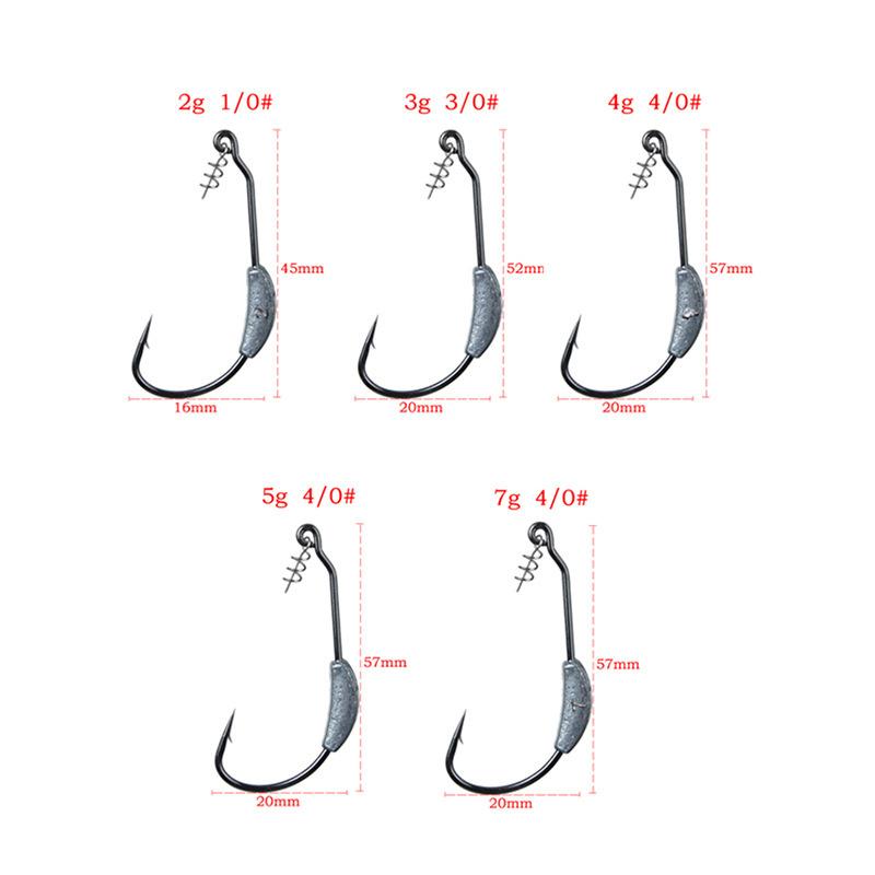 Exposed Jig Crank Head Barbed Hook 2G 2.5G 3G 4G 5G 7G 9G Crank Offset Fishing Hook Fish Hooks Fit For Texas Rigs Fishing Tackle