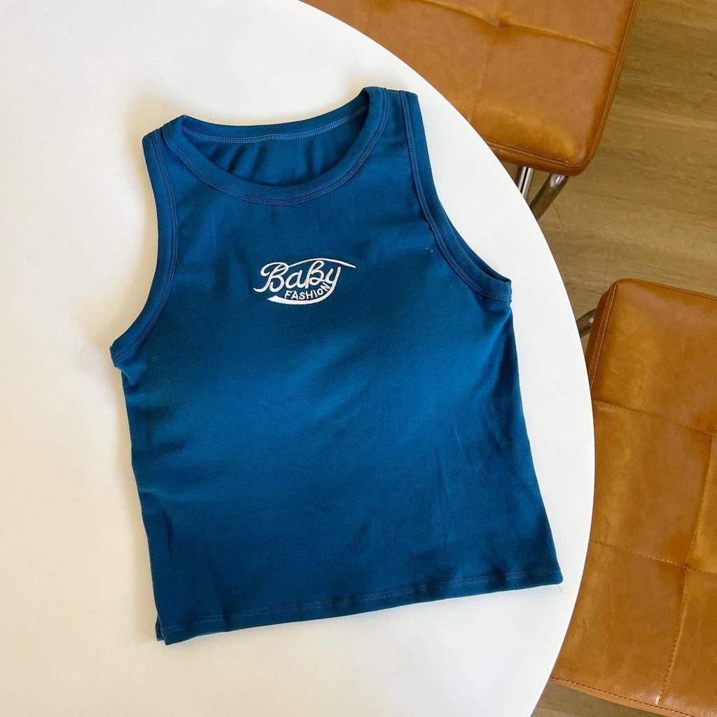 Jennie Fashion Vielseitiges Sportliches Weißes Buchstaben Camisole Tanktop für Damen