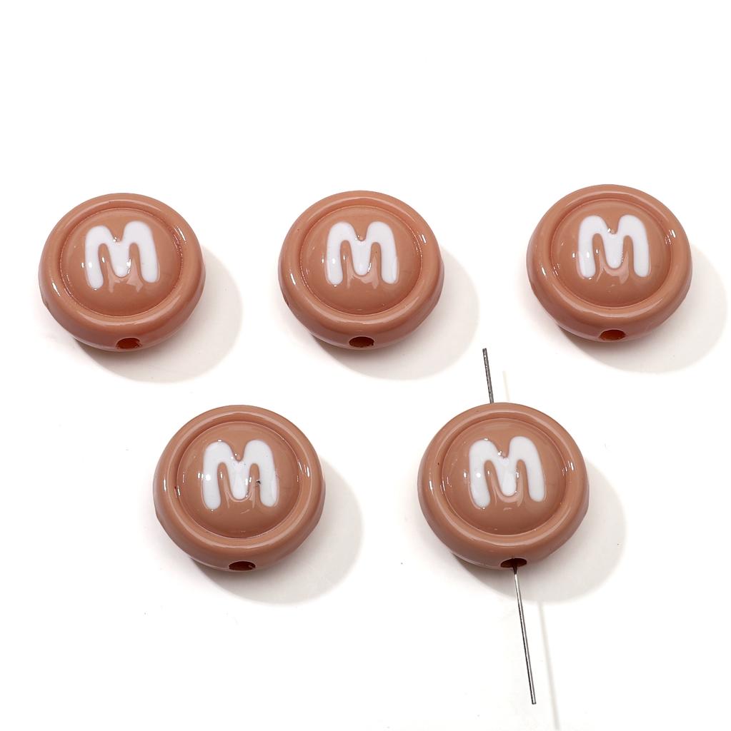 Double Sided Biscuit Charms Enamel M Drip Design for DIY Jewelry 2 or 10 Pcs