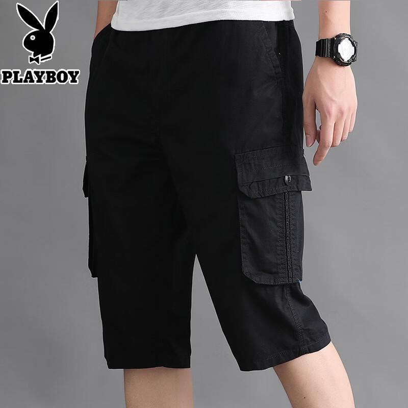 PLAYBOY Men s Loose Fit Cropped Casual Shorts 5XL