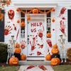 Halloween Decorations Handprint Footprint Stickers Clings Decals Window Bathroom Floor Restroom Zombie Decorations Halloween Party Decor,10Sheets