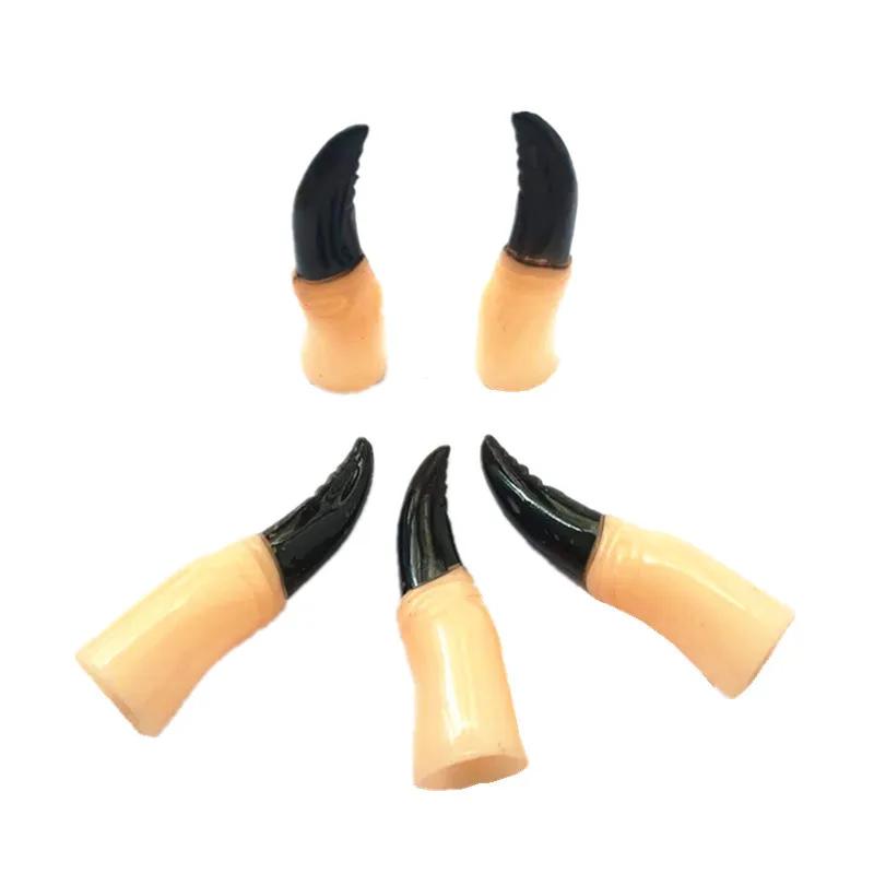 10Pcs Halloween Colorful Vampire Long Nail Finger Cover Holiday Dancing Party Halloween Cosplay Kids Plastic Fake Ghost Fingers