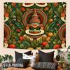 2D Flat - 2D Flat - 2D Flat Print 1pc Tapestry Indian Dance Mask Tapestry, Floral Fruit Pattern Wall Hanging Art Decor Wall Background Cloth, Creating