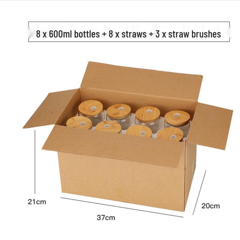 Bamboo Lid Glass Cup