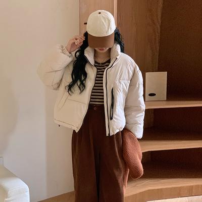 Korean Style Fashionable Short Down Jacket with Hood for Small Stature Women