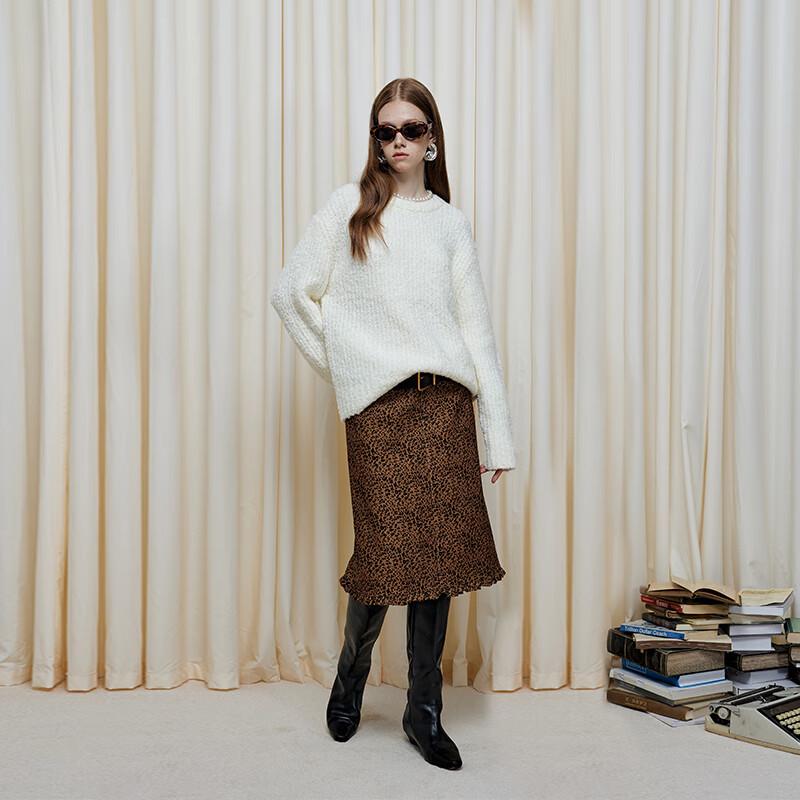 GREEN BELT French Retro Wool Blend Loose Knit Sweater