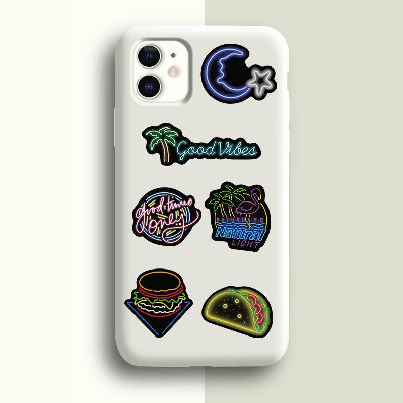 50Pcs Neon Light Cartoon Graffiti Stickers DIY Phone Guitar Laptop Notebook Suitcase Cup Waterproof Sticker Decals