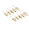 10cm Hanging Clips Metal Hook with Wood Clip 360 Degree Rotating Clothing Hooks for Closet Office