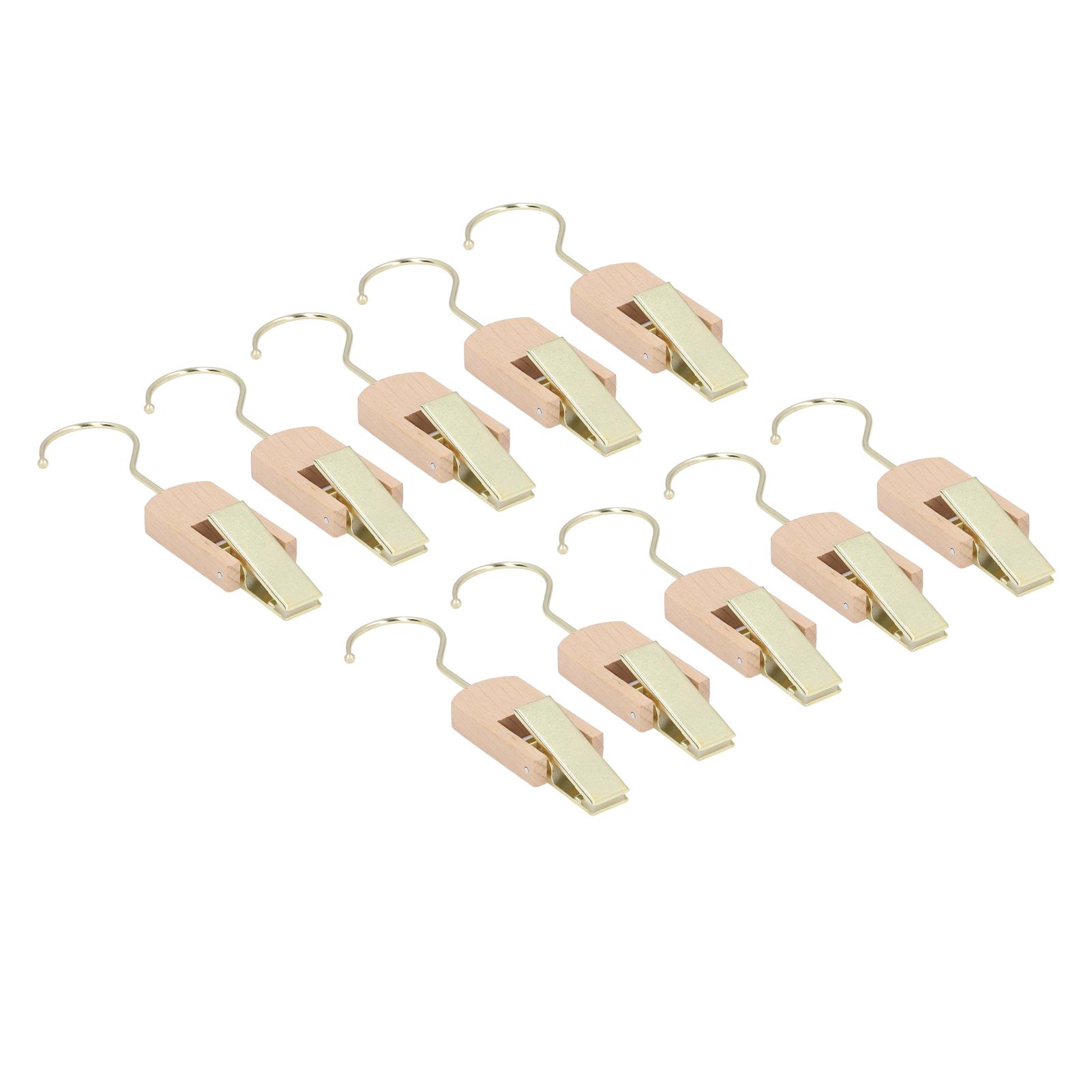 

10 см Подвесные зажимы Металлический крючок с деревянным зажимом Вращающиеся на 360 градусов крючки для одежды для шкафа, офиса