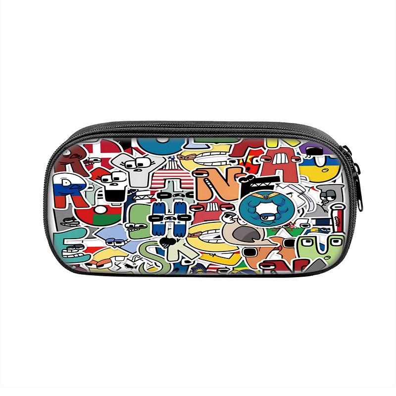 Alphabet Lore Pencil Case With Nylon Material For Students And Kids