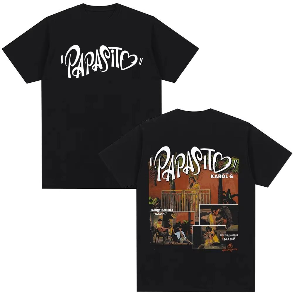 

Karol G Tropicoqueta Papasito Album Fashionable Music for Men and Women Highquality Casual Tops S