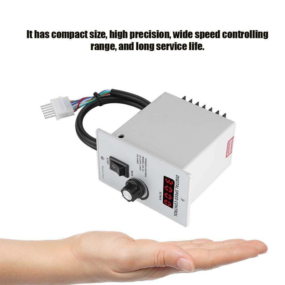AC 220V 50Hz 15 400W Digital Adjustable Stepless Motor Speed Controller 0 1450rpm (400W)