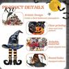 Dark Aesthetic Halloween Showcase Ornament 36Pcs Vintage Wooden Hanging Ornaments, Pumpkin Black Cat Witch Ghost Rustic Holiday Craft Ornaments