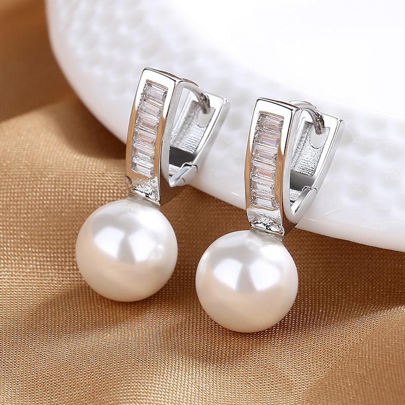 New 925 Sterling Silver AAA Zircon Stud Earrings for Women Fashion Exquisite Student Girlfriend Jewelry Accessories Heart Gift