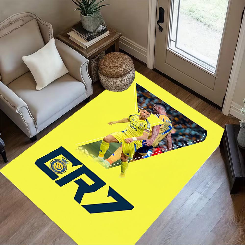 Ronaldo's Legacy Soccer Carpet Design for Outdoor Dormitory Balcony Decorate Room Antislip Carpet Anime Office Decor