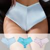 2 Piezas Bragas de Seda de Leche para Mujer Color Sólido Sin Costuras Sexy Seda de Hielo Cintura Baja Alta Elasticidad Ropa Interior Triangular para Mujer Boyshort