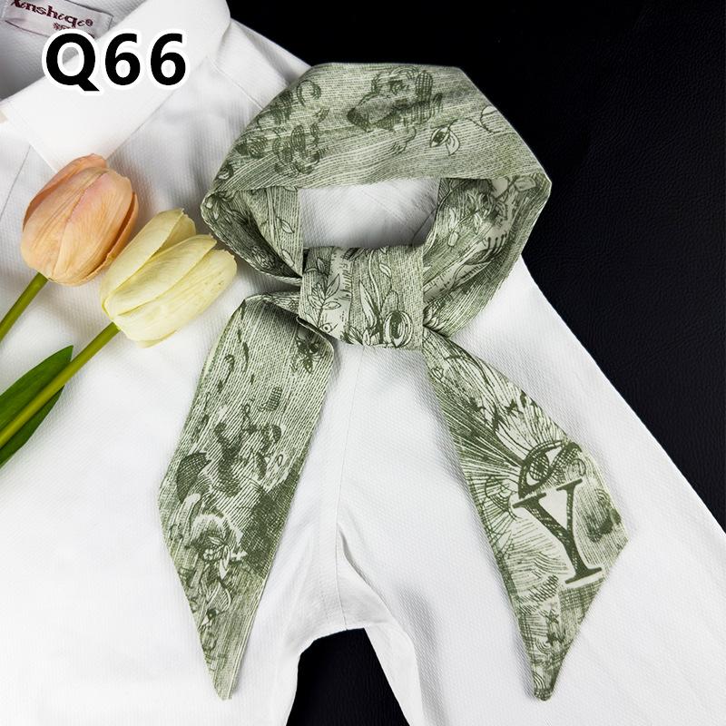 New Long Versatile Silk Scarf Tied Hair Band Bow Letter Floral Streamer Tied Bag Gift Small Silk Scarf
