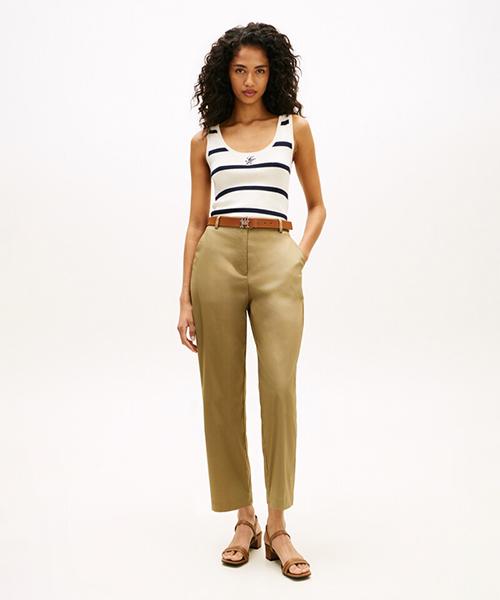 TOMMY HILFIGER Half Elastic Semi-Wide Pants (T22G1Wpc051Wt2Gxr)